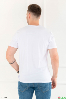 Чоловіча біла футболка з принтом