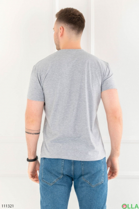 Men's gray printed T-shirt