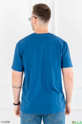 Мужская синяя футболка батал