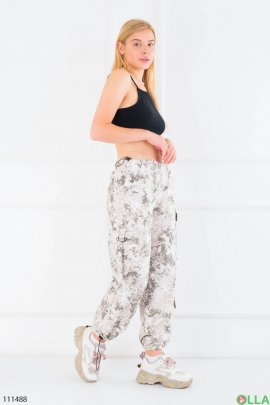Women's white and gray cargo pants