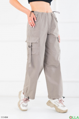 Жіночі сірі брюки-карго