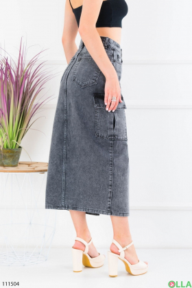 Women's dark gray denim skirt