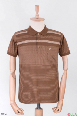 Men's beige and brown polo