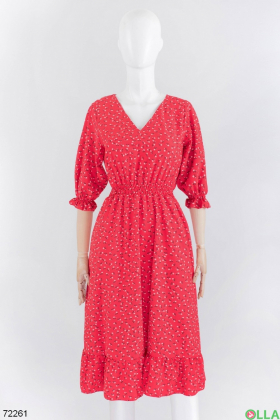 Жіноча червона сукня в принт