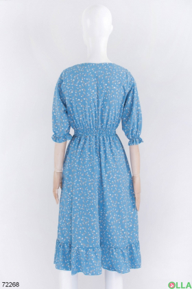 Жіноча синя сукня в принт