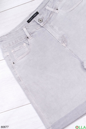 Жіночі сірі джинсові шорти
