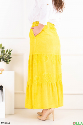 Женская желтая юбка батал