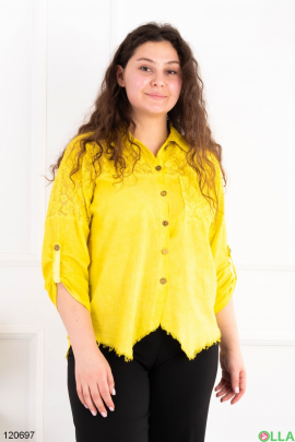 Женская желтая рубашка батал 