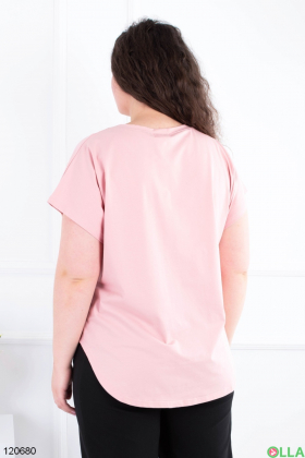 Women's pink batal T-shirt with print
