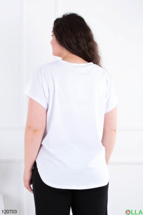 Women's white T-shirt with batal print