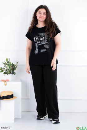 Women's black batal t-shirt with print