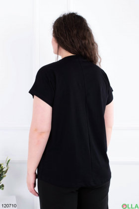 Women's black batal t-shirt with print