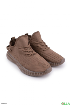 Men's brown textile sneakers