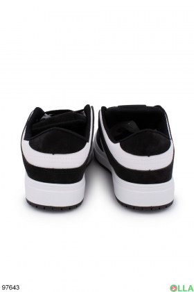 Жіночі чорно-білі кросівки із еко-шкіри
