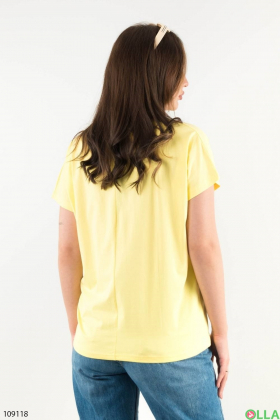 Жіноча жовта футболка батал
