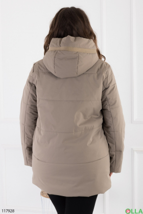Women's khaki batal jacket with hood