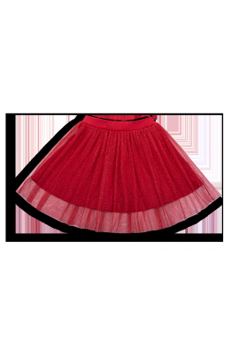 Нарядная детская юбка UB-19-43 на резинке Красный 