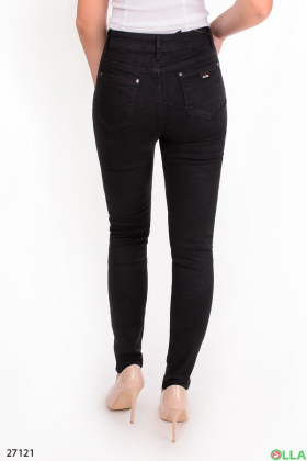 Женские джинсы-скинни черного цвета