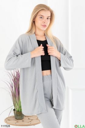 Women's gray blazer and trousers set