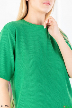 Жіночий зелений комплект із футболки та брюк