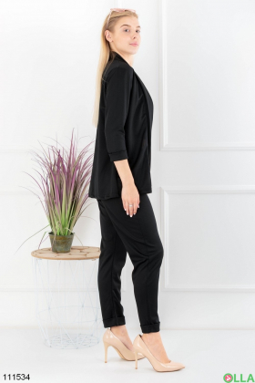 Women's black jacket and trousers set