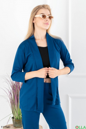 Женский синий комплект из пиджака и брюк