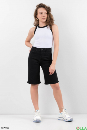 Women's black denim shorts