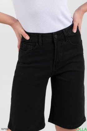Жіночі чорні джинсові шорти