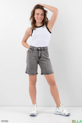 Women's gray denim shorts