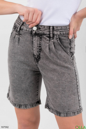 Жіночі сірі джинсові шорти