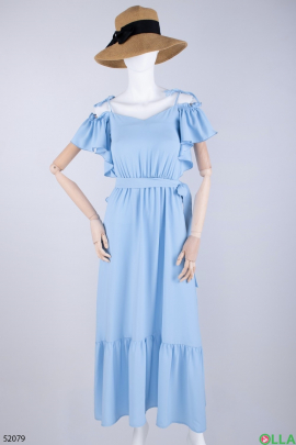 Женское голубое платье