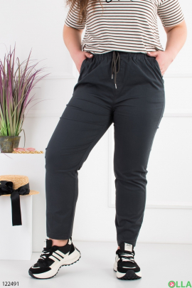Women's dark gray banana trousers