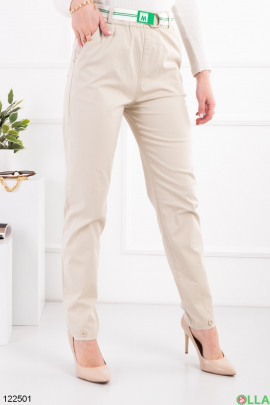 Women's light beige banana pants