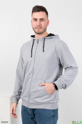 Men's gray zipped hoodie