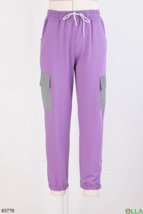 Женские лиловые спортивные брюки