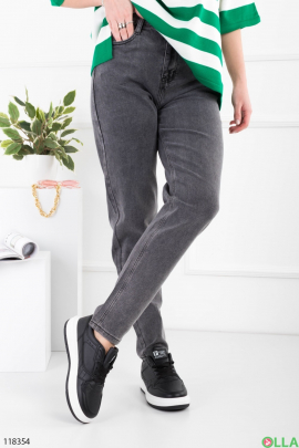 Women's dark gray banana jeans