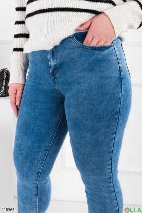 Женские синие джинсы батал
