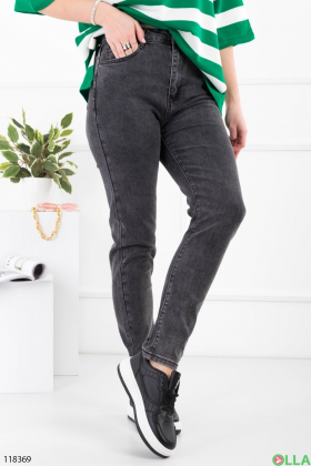 Women's dark gray banana jeans batal