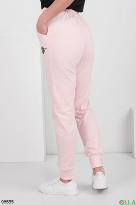 Женские светло-розовые спортивные брюки