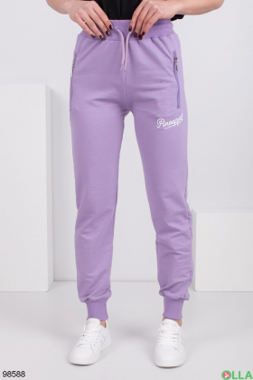 Женские фиолетовые спортивные брюки