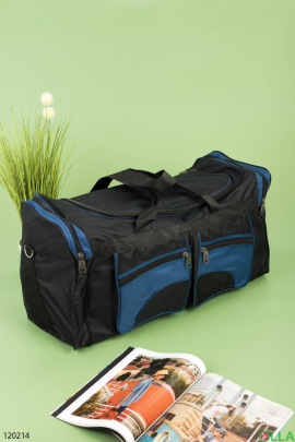 Men's black and blue travel bag