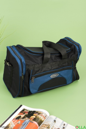 Мужская черно-синяя спортивная сумка