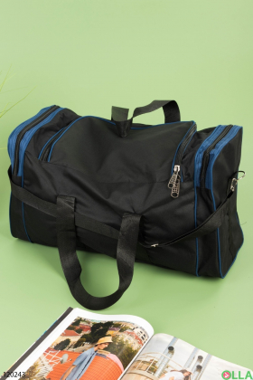 Мужская черно-синяя спортивная сумка