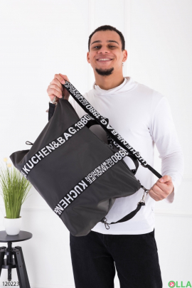Men's dark gray sports bag