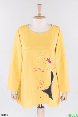 Women's yellow sweatshirt with print