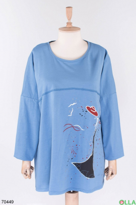Women's blue sweatshirt with print