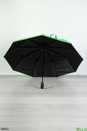 Жіноча чорно-зелена парасолька