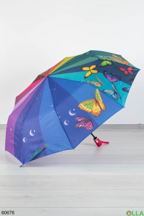 Женский зонт с цветами радуги