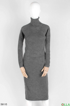 Women's gray knitted suit