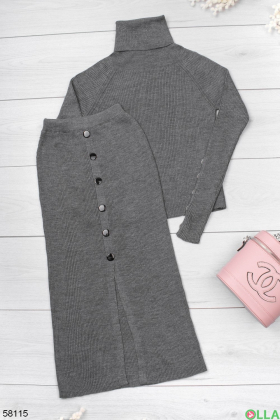Women's gray knitted suit